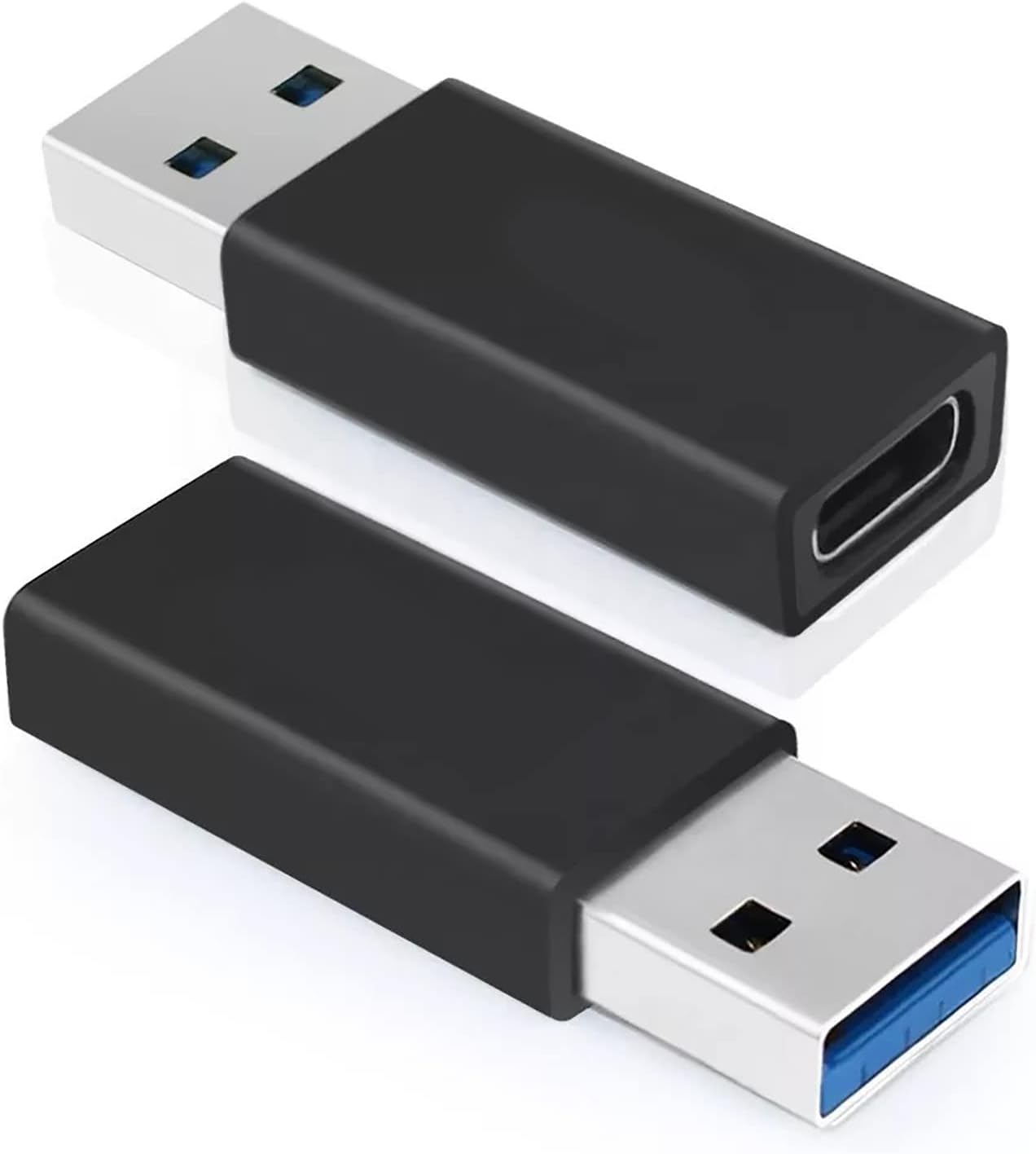 USB C Female to USB 3.0 Male Adapter, (Pack of 2) USB C Adapter, supports Super Speed Data Transfer & 100W Fast Charging, Compatible with Laptop, PC, Charger, Power Bank