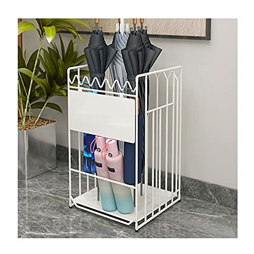 Porte-parapluie blanc métallique grande capacité pour éviter les flaques d'eau dans l'entrée
