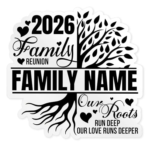 Custom Family Name Sticker Personalized Family Reunion Name Reunion Tree 2026-2027 Waterproof Vinyl for Laptop Water Bottle Cars Phone Case Decal Decor Stuff Gifts