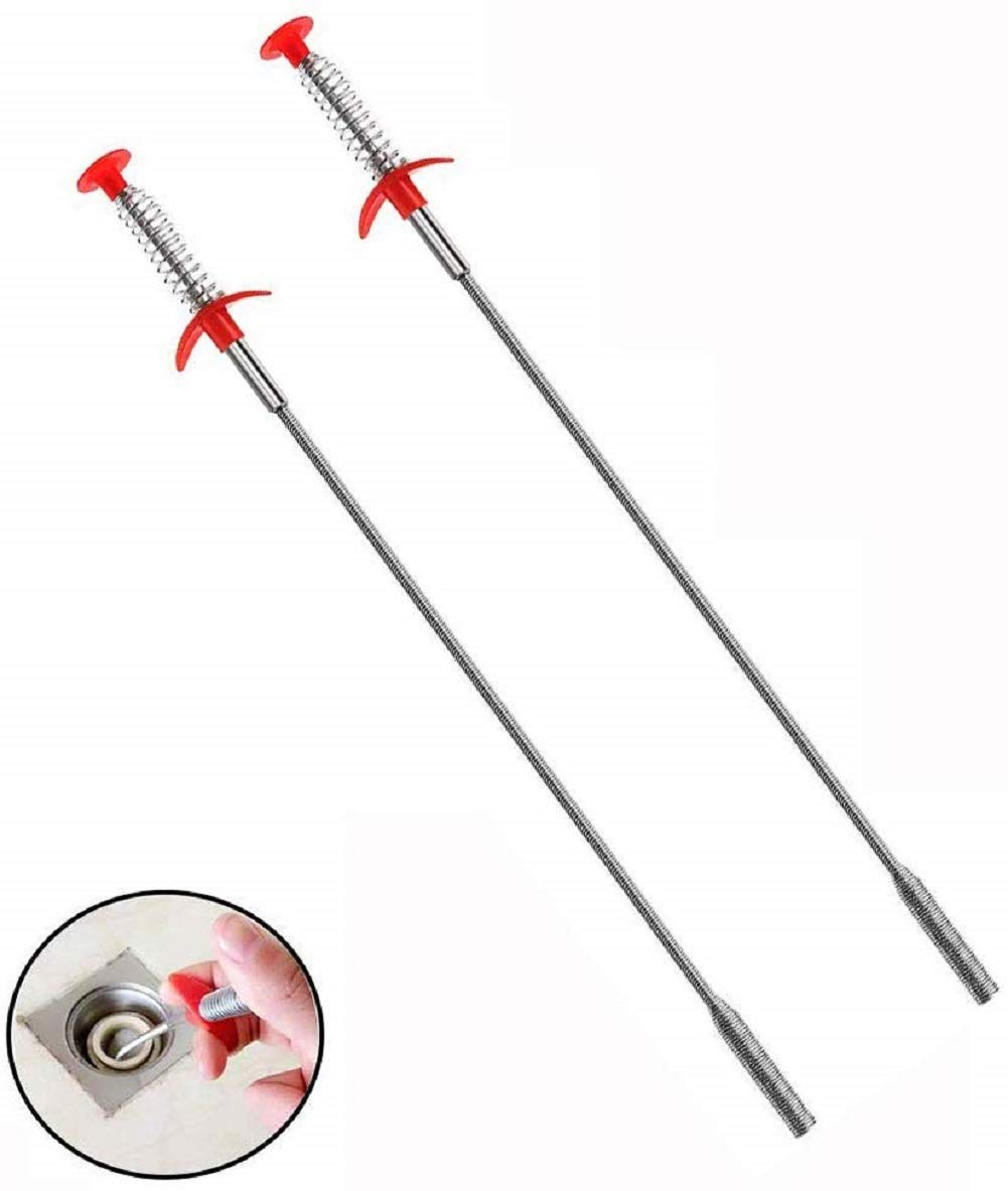 Mighty-eagle Multifunctional Cleaning Claw,Bendable Sink Cleaning Hook Sewer Dredging Tool Kitchen Sink Bathtub Hair Cleaner Remover Chain Hook Brush 60cm (2PCS)