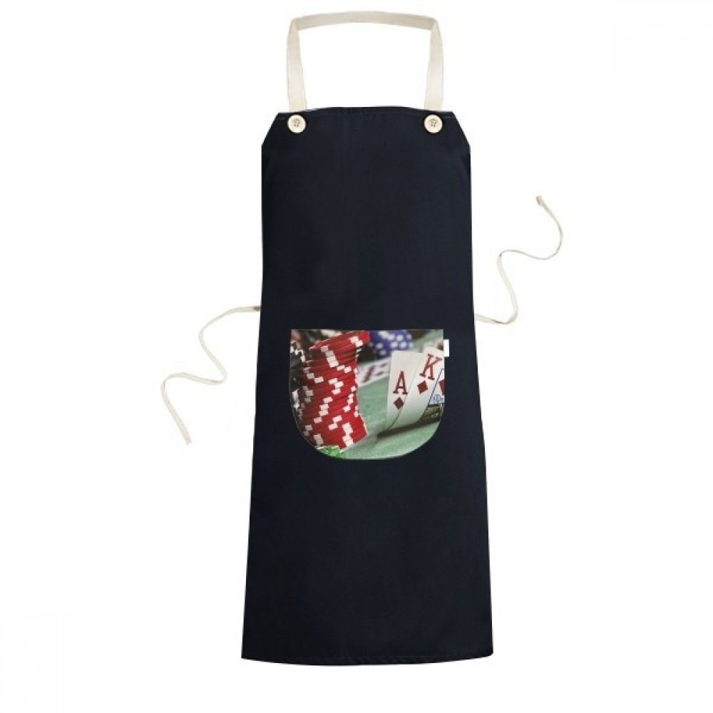 Tablier de cuisine poker noir avec poche pour cuisiner