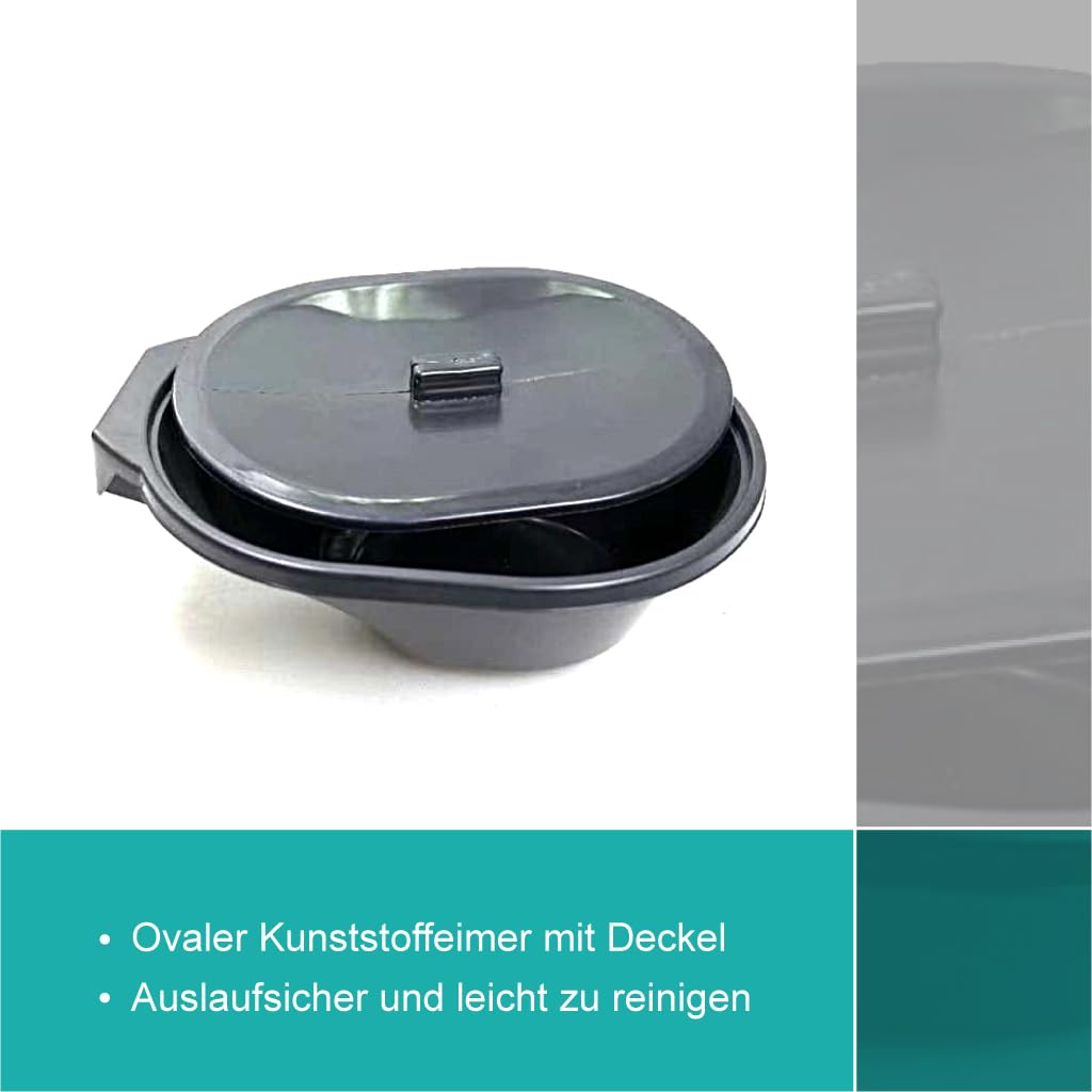 Akriva Toilettenstuhl mit Eimer, höhenverstellbarem Sitz und Rückenlehne，rutschfeste Füße, extra gepolsterter Sitz, WC Stuhl für Senioren & Pflege, Blau
