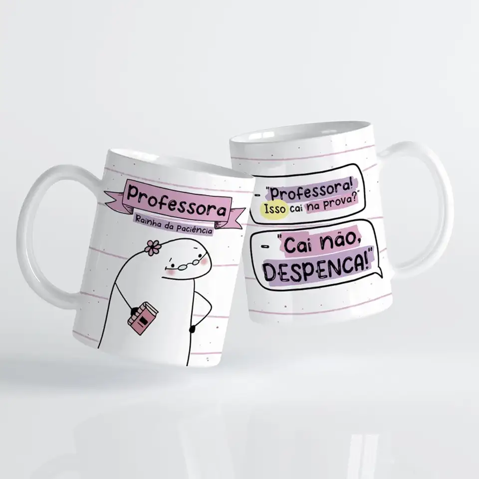 Caneca xicara profissão flork professor professora 25EI (professor)