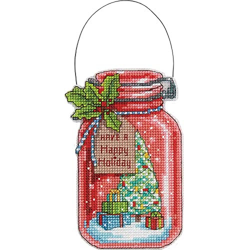 Dimensions 70-08964 Counted Cross Stitch Holiday Mason Jar Ornament Kit, 4pc - Thumbnail 7