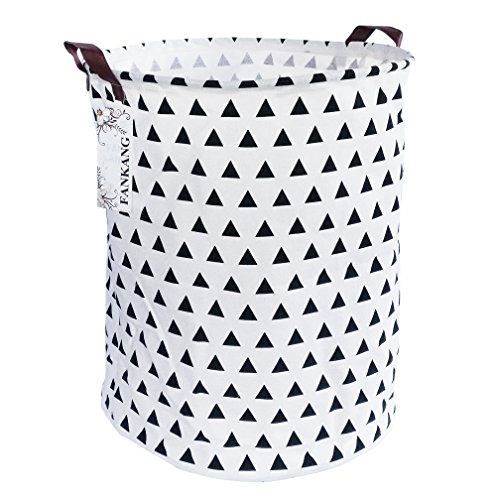 FANKANG Storage Bins, Nursery Hamper Canvas Laundry Basket Foldable with Waterproof PE Coating Large Storage Baskets for Kids Boys and Girls, Office, Bedroom, Clothes,Toys (Triangle)