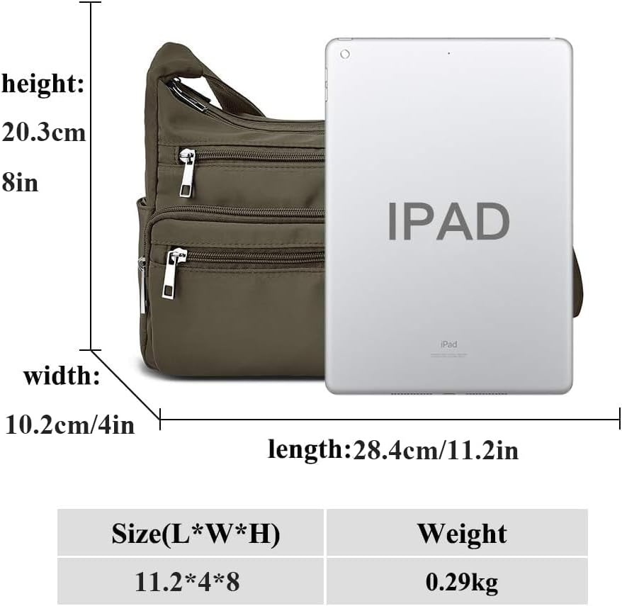 VOLGANIK ROCK RFID Purses for Women Fabric Nylon Multi Pocket Crossbody Bag Ladies Travel Handbag - Image 3