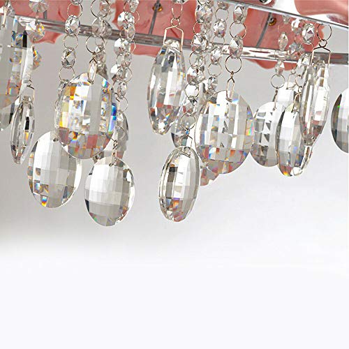 Botaidahong Pink Chandelier Crystal Ceiling Light Fixtures Flush Mount Ceramic Rose Flowers Hanging Light With Adjustable Chain Pendant Lighting Dia 20Inch For Livingroom Bedroom Kitchen Girls Room thumb #4