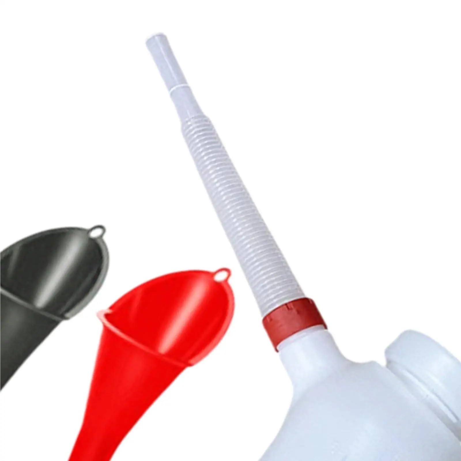 Zapasowy zbiornik na olej Kanister na benzynę Pojemnik do odmierzania oleju ze skalą. Zestaw lejka do oleju o pojemności 5 l z nakrętką i pojemnikiem na olej(2 Jug 2 Funnel)