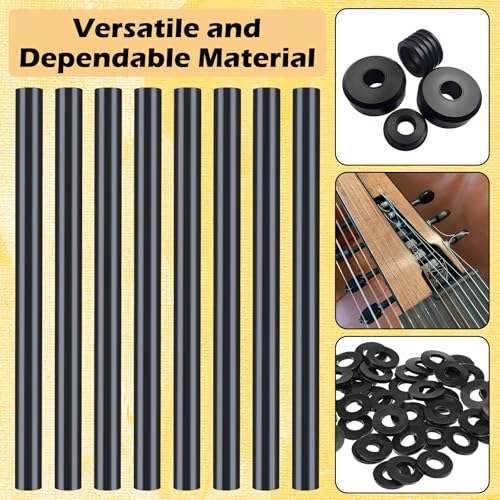 Image of 8 PCS Black Plastic Rods 3 /4 Inch Round Acetal Copolymer Rods 3 /4 Inch Diameter and 12 Inch Length (POM-C) Round Plastic Rods 3 /4 Black Acetal Copolymer Rods Perfect for Non-Marring Fixtures