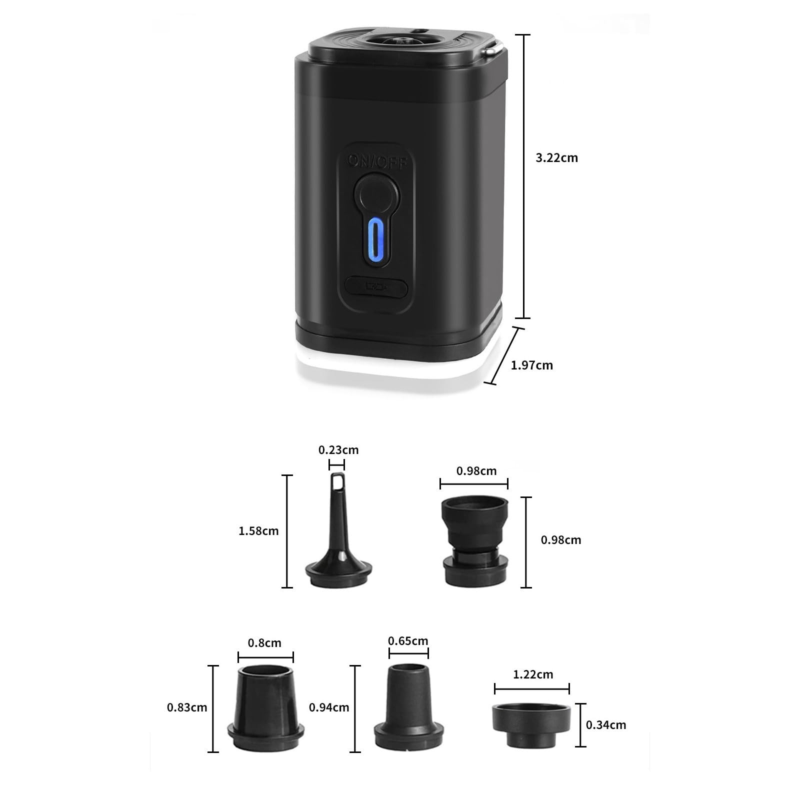Efficiente dispositivo di sgonfiaggio rapido USB Ricaricabile Pompe ad aria compatte per galleggianti per piscina Materassi Attrezzature da esterno Pompe ad aria elettriche Doppia funzione Gonfiatore