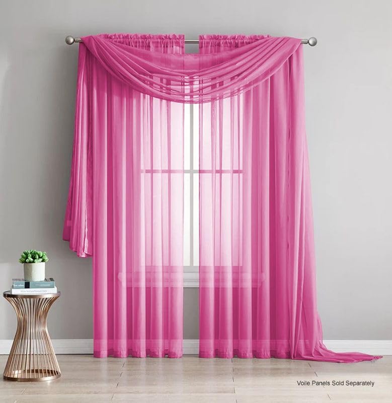John Aird Voile Window Scarf Pelmet 150cm x 500cm (Fuchsia)