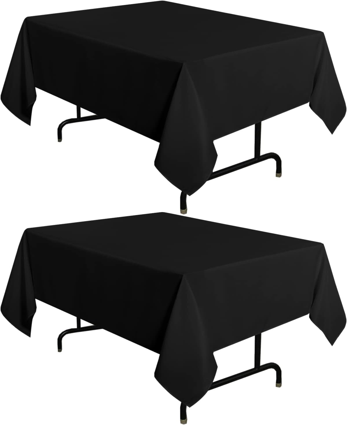sancua 2 Pack Black Tablecloth 54 x 54 Inch, Stain and
