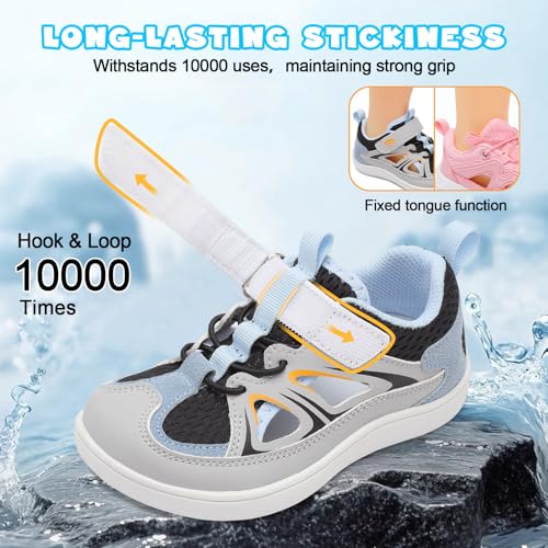 Image of JOINFREE Toddler Sandals Kids Wide Girls Boys Aqua Athletic Sneakers Barefoot Beach Sandals Quicky-Dry Non-slip Outdoor Water Sports Hiking Sandals Summer Water Shoes for Pool River Swim