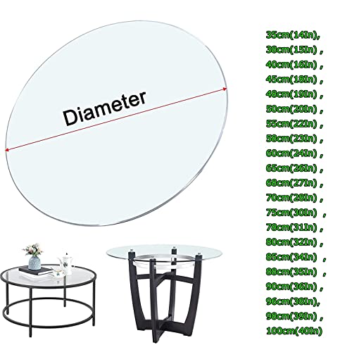 Plateau de table rond en verre trempé couverture de table transparente