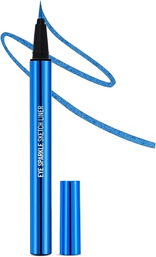 Swiss Beauty Eye Sparkle Sketch eye liner | Smudge-proof, Waterproof eye makeup with Glittery effect | Precision application| Quick dry | Shade- Magic Blue,0.6g