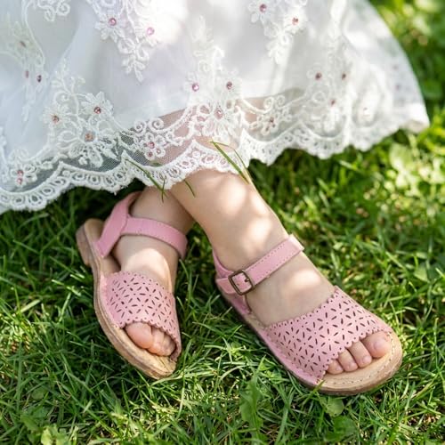 Image of THEE BRON Toddler Girls Vintage Open Toe Sandals Cushioned Comfy Summer Dress Shoes