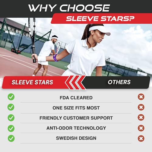 Sleeve Stars Tennis Elbow Brace for Women - Adjustable Tennis Elbow Strap, Golfers Elbow Brace for Men, Counterforce Brace for Tendonitis Relief, Fits 9"-23" (Single/Dark Purple) - Thumbnail 4