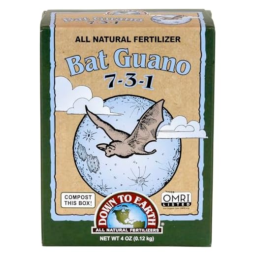 Down To Earth All Natural Fertilizers Organic Bat Guano - High Nitrogen Plant Food for Vegetative Growth 7-3-1, 0.25 lb