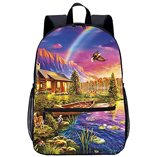 Sac à dos d'école cerf fini les cahiers pliés avec ce format 45x30x15cm