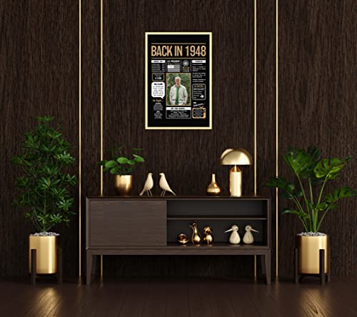 Personalized 75Th Birthday Decorations For Women Or Men - Happy 75 Years Old Birthday Party With Back In 1948 Poster For Dad Mom Him Her From Son Daughter Sister Brother Friends - Unique 75Th Birthday Gifts For Grandma Grandpa - Born In 1948 #TOP3