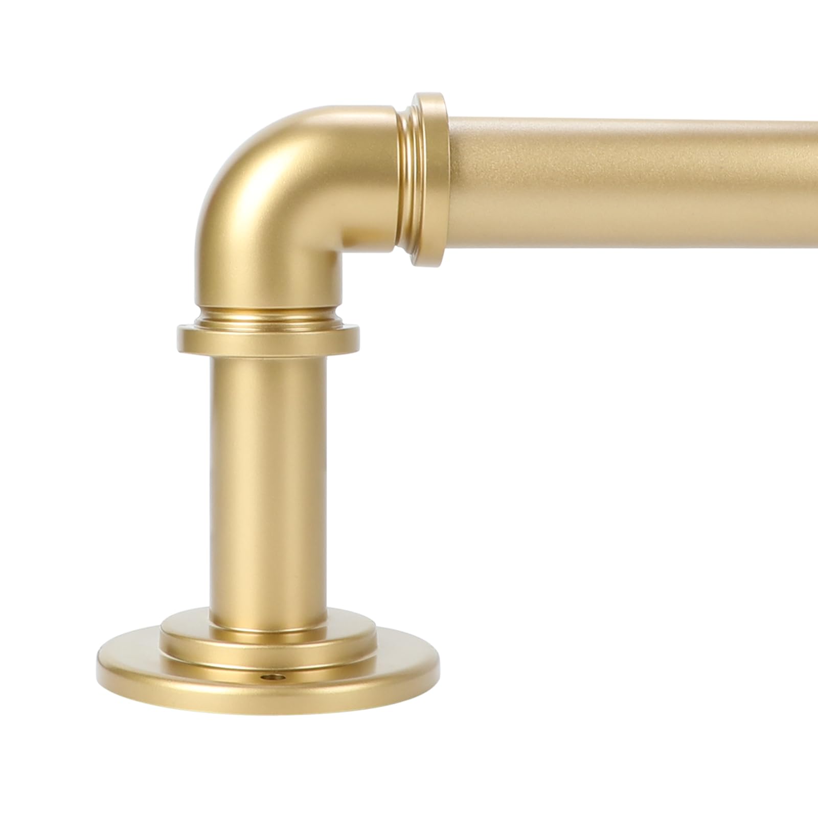 OLV Gold Industrial Curtain Rods for Windows 48 to 84 Inch(4 to 7 Feet), 1 Inch Diameter Blackout Wrap Around Adjustable Heavy Duty Window Drapery Rods, Indoor and Outdoor