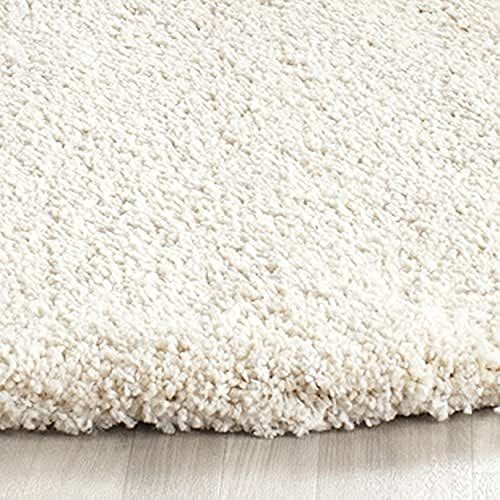 Image of CD Carpet Anti Slip Shaggy Fluffy Fur Rugs and Carpet for Living Room Bedroom Kids Room Plain Circle Carpets for Home with 2 Inch Thickness (Color Ivory /Cream Size 6x6 Feet Round)