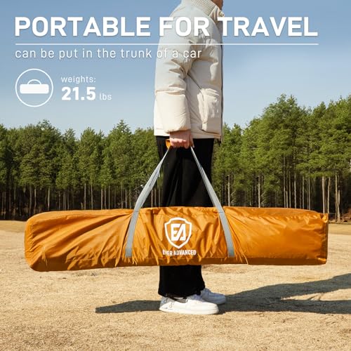 Image of EVER ADVANCED Pop up Gazebo Tent for Backyard, 11.5 x 9.8 ft, Instant Screened Tent Screen House Canopy with Netting, Orange