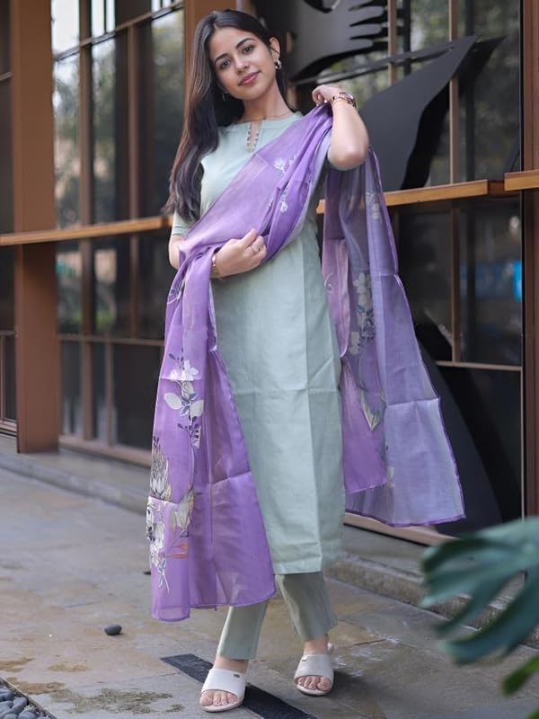 Image of Sun Fashion And Lifestyle Women's Roman Silk Stitched Printed Aline Long Kurta Sets For Women