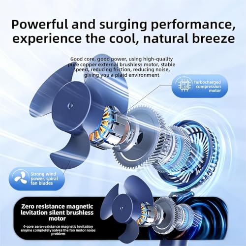 Image of One94Store Rechargeable Handheld Fan with 1800mAh Battery, 4-5 Hours Battery Backup, 6 Speed Touch Control, Portable Mini Fan with Mobile Stand for Travel, Office, Home & Outdoor Use (Blue)