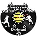 GRAVURZEILE zegar z płyty gramofonowej Dortmund - 100% miłości klubu - upcycling Design zegar ścienny z winylu, Made in Germany