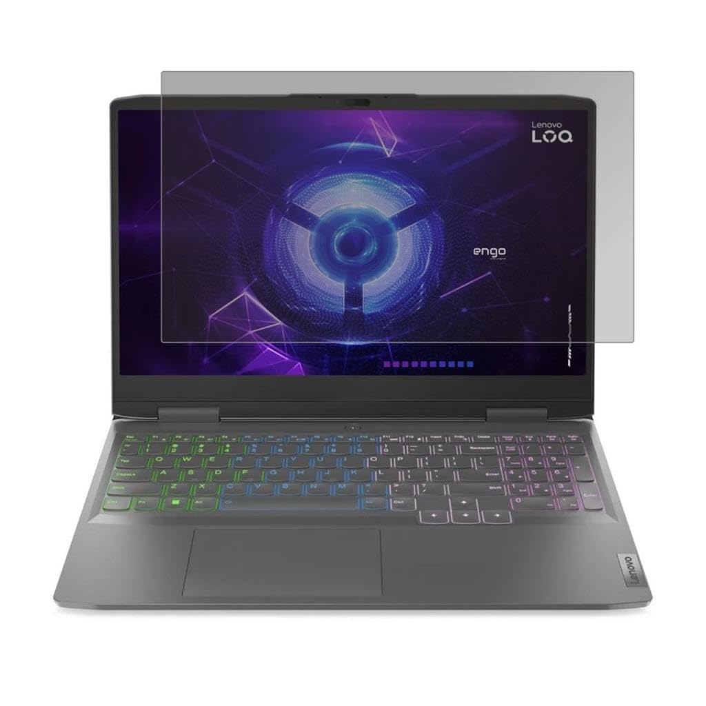 Engo Lenovo Loq Rtx 3050 15.6 İnç İle Uyumlu Hayalet Ekran Koruyucu Notebook, Yandan Görünmeyen Anti-Spy Gizlilik (Privacy) Laptop Koruması, 9H Temperli Nano Kırılmaz Esnek Cam, Parlama Önleyici