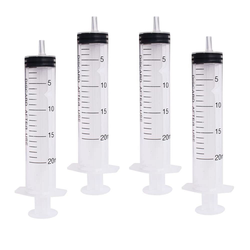 Lotatheta4 pcs 30ML/CC Plastic Syringe Disposable Individual Sealed Wrap Without Needle with Measurement for Scientific Feeding Pets Labs Watering Dispensing