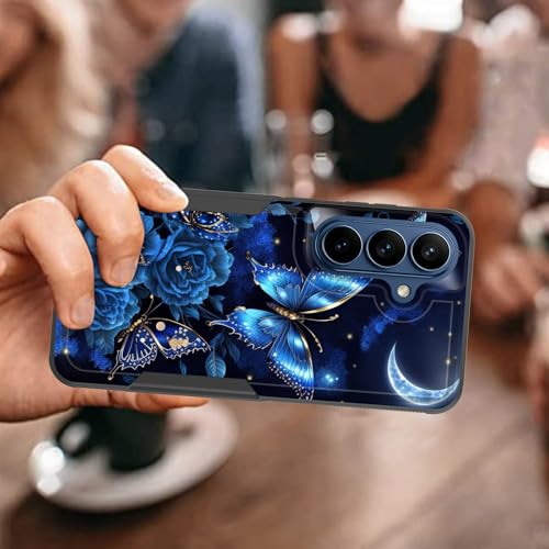 Vobber for Galaxy S26 Case,Heavy Duty Dual Layer Hybrid Hard PC Soft Rubber Shockproof Protective Rugged Bumper Case for Samsung Galaxy S26 6.3 Inch 2026,Butterfly Flower Moon - image 7