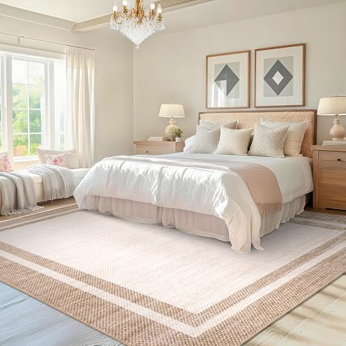 Tapete Garvee lavable 6x9 beige miniatura 4