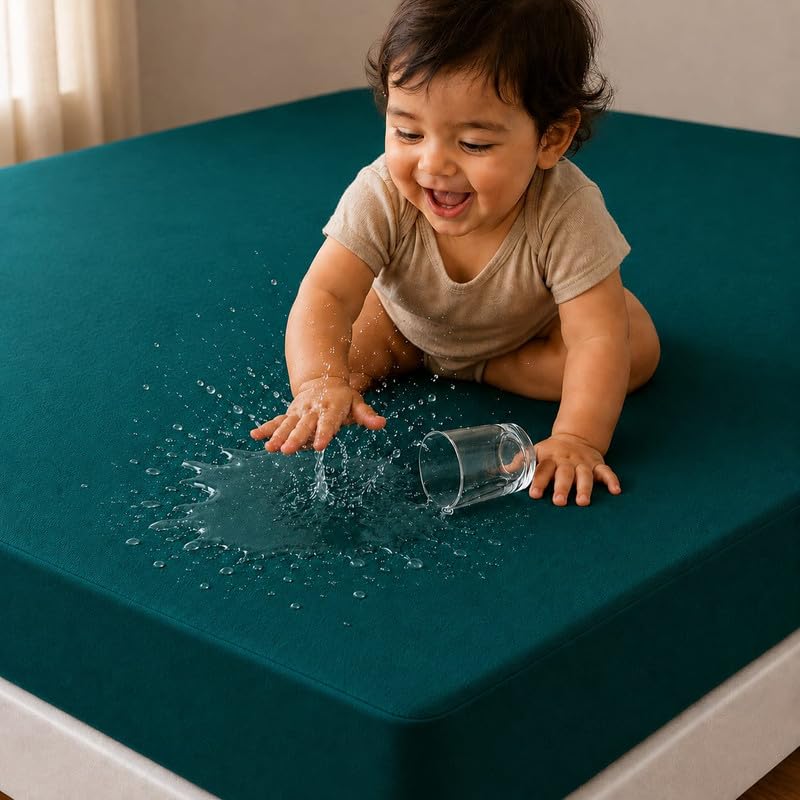 Waterproof Fitted Bedsheet King Size 72x78 | Mattress Protector | Breathable, Dustproof Gadda Cover for Bed KOMFY Bharat BG001-picture-11