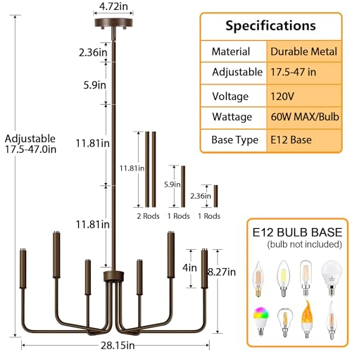 Lynnoland L220028P6 6-Light Farmhouse Chandelier thumb #7