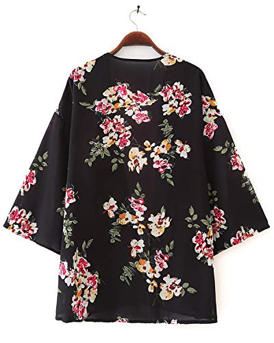 image for Balasami Women's Floral Cardigan Lightweight Kimono Casual Loose Open 