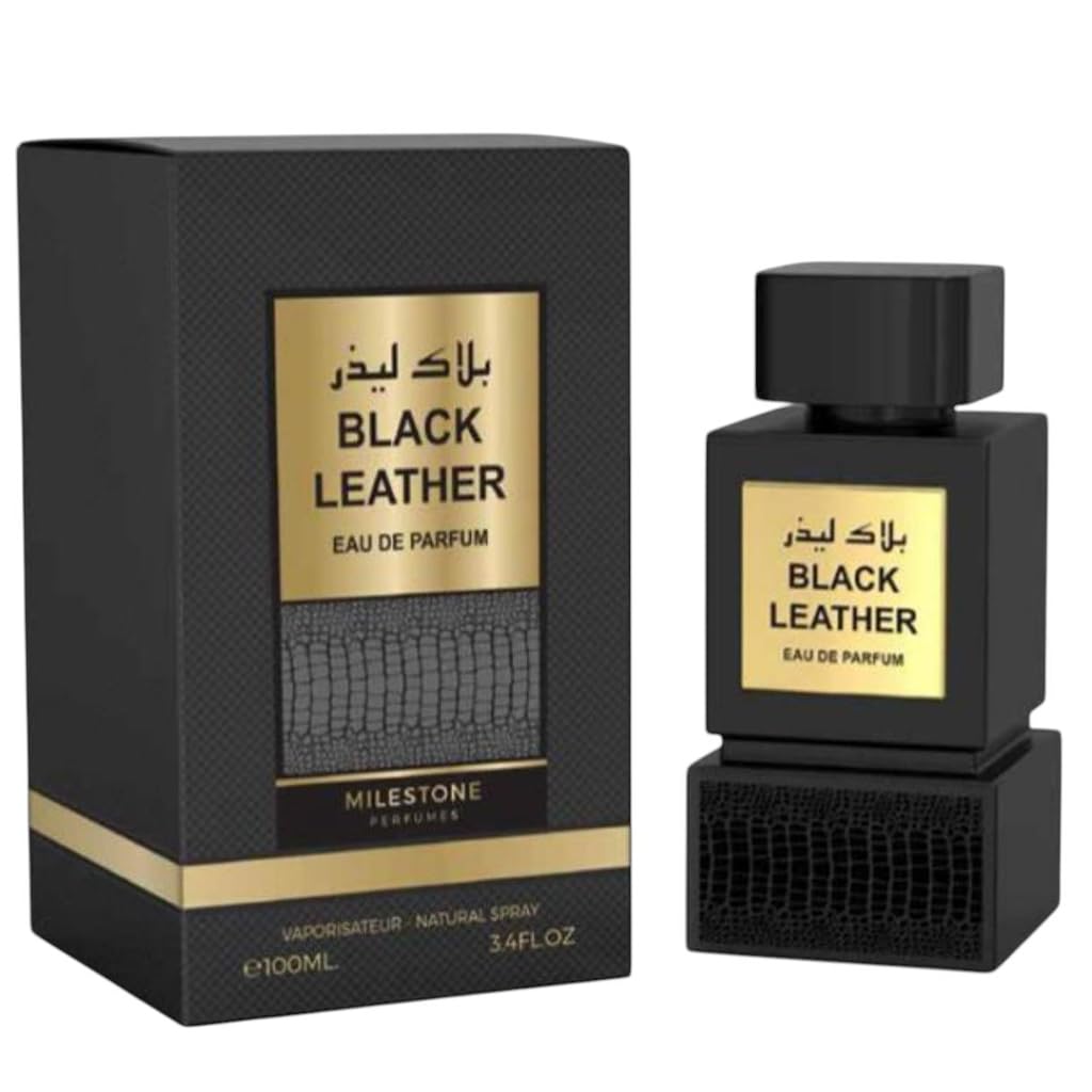 MILESTONE Black Leather Unisex Eau De Parfum 100ML by Emper – Premium Fragrance for Men & Women, Rich Amber & Leather Notes, Long-Lasting & Sophisticated Scent for Any Occasion