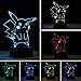 3D Illusion Night Light Desk Lamp, 7 Colors Auto Gradual Changing USB Powered LED Lights with Touch Switch for Kids Gifts Home Decoration (3D Animal Light)