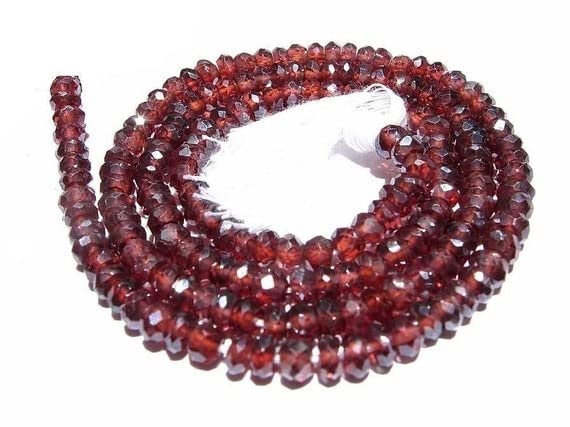 Garnet micro faceted rondelles AAA Mystic de LKBEADS, pierres naturelles précieuses de 3.5mm