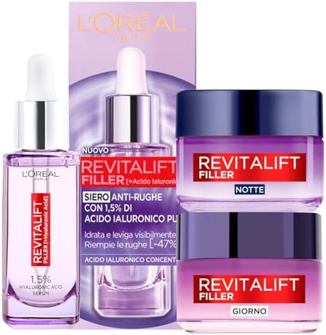 L'Oréal Paris Revitalift Filler - Kit de sérum antiarrugas rellen...