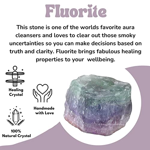 Image of Amazing Gemstone Fluorite Raw Crystals and Healing Stones, Natural Rocks for Tumbling - DIY Raw Stones and Crystals, 2 Pieces