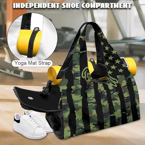 American Flag Mens Gym Bags with Yoga Mat Holder Strap, Memorial Day Gym Duffle Bag with Shoes Compartment, Wet Pocket, Gym Backpack Carring Workout Stuff Accessories4