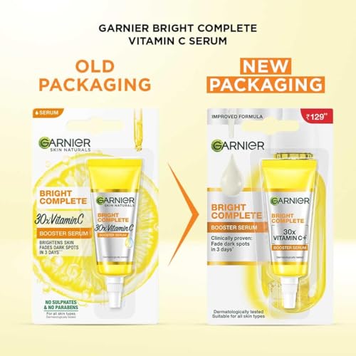 Image of Garnier Bright Complete Vitamin C Skin Brightning Face Serum 7ml + Vitamin C UV Serum Cream 23g (2 ITEM IN SET)