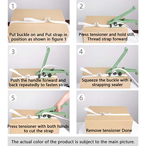 Image of MYFAMIREA Heavy Duty Poly Strapping Tensioner and Cutter Manual Banding Tools Windlass for 1 /2 inch -3 /4 inch Width Polyester Polyproplyn Strap (Venecian Blue)