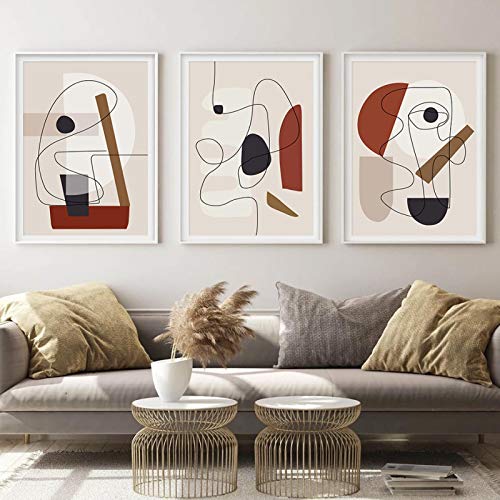 Toile géométrie abstraite pour habiller un grand mur vide de salon moderne 70x100cm