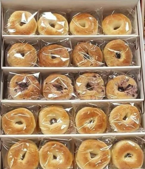 Elie's 10 Blueberry, 10 Plain 10 Cinnamon raisin and 10 Sesame Bagels- 40 total individually wrapped Extended shelf life Bagels