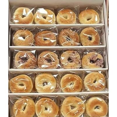 Elies 10 Blueberry, 10 Plain 10 Cinnamon raisin and 10 Sesame Bagels- 40 total individually wrapped Extended shelf life Bagels