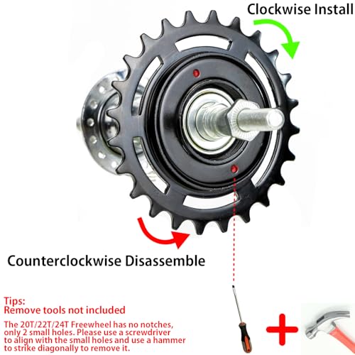 image for Hycline Single Speed Bike Freewheel: 24T Compatible with 1/2''×1/8'' 