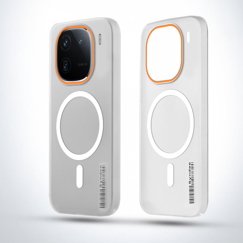 Image of Mr. Case Back Cover for iQOO 12 Pro 5G Sleek Frosted Translucent Back | Only Compatible with Wireless Magnetic Accessories | Anti-Scratch Shockproof Phone Case - White